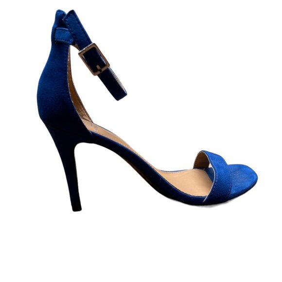 Women’s Blue Suede Strappy Heeled Sandals Formalwear sz 8 - Picture 3 of 5